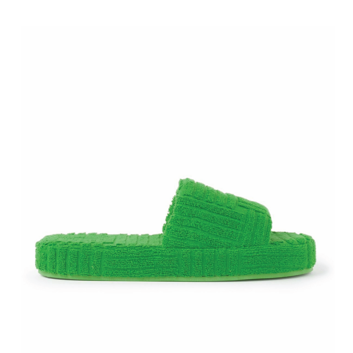Bottega Veneta Towel Terry Slides Green