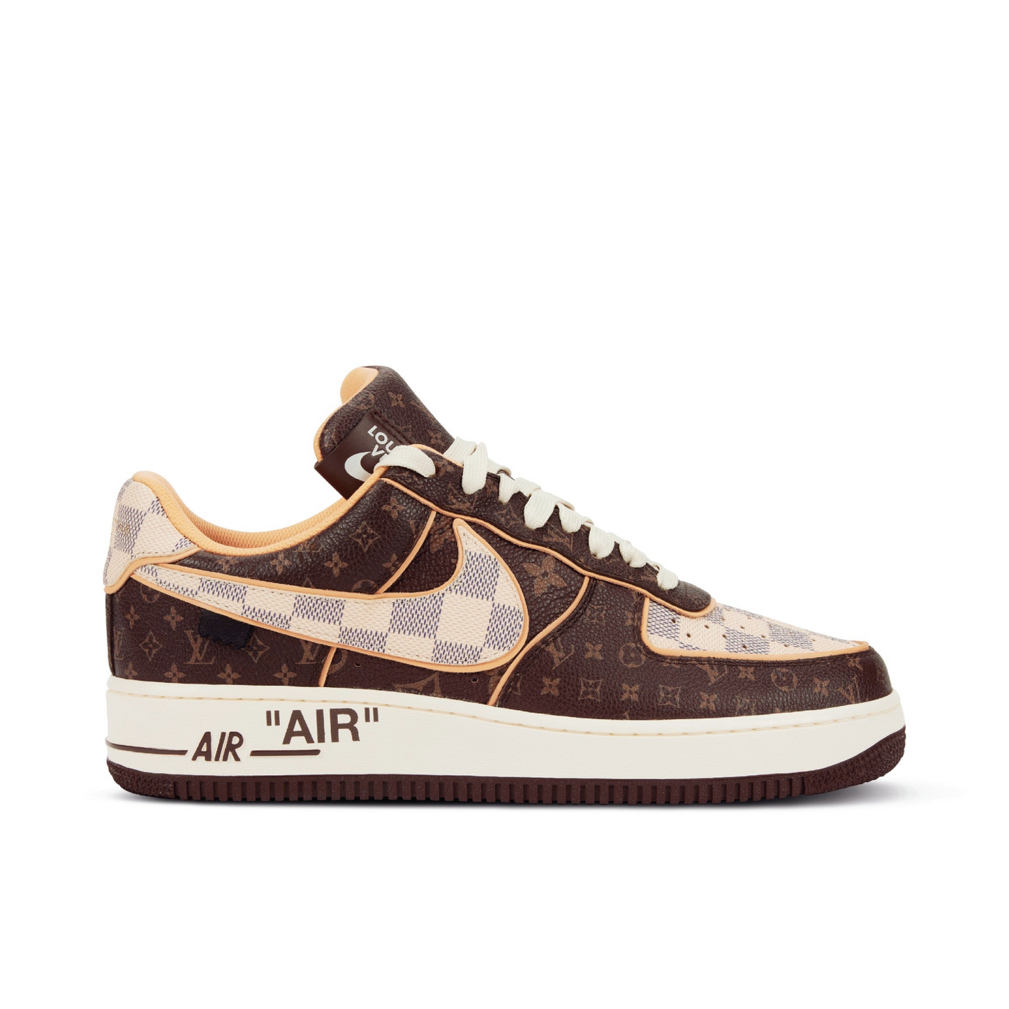 Nike Air Force 1 Low Louis Vuitton By Virgil Abloh Monogram Brown Damier Azur