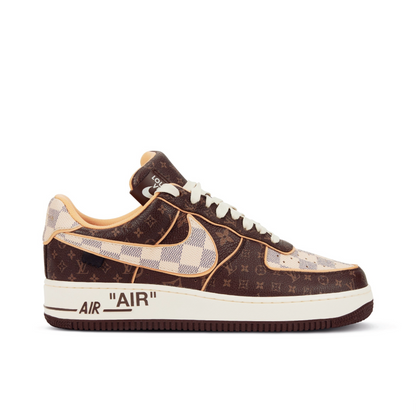 Nike Air Force 1 Low Louis Vuitton By Virgil Abloh Monogram Brown Damier Azur