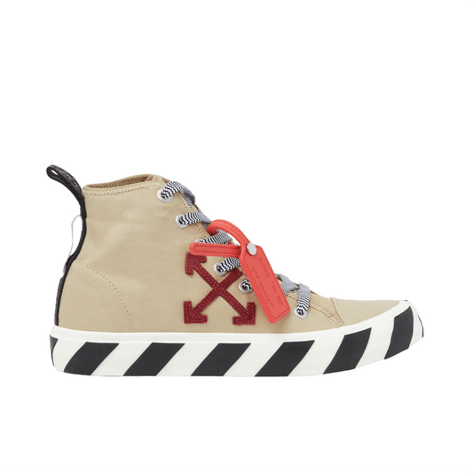 Off White Vulcanized Canvas Mid-top Sneakers sand burgundy