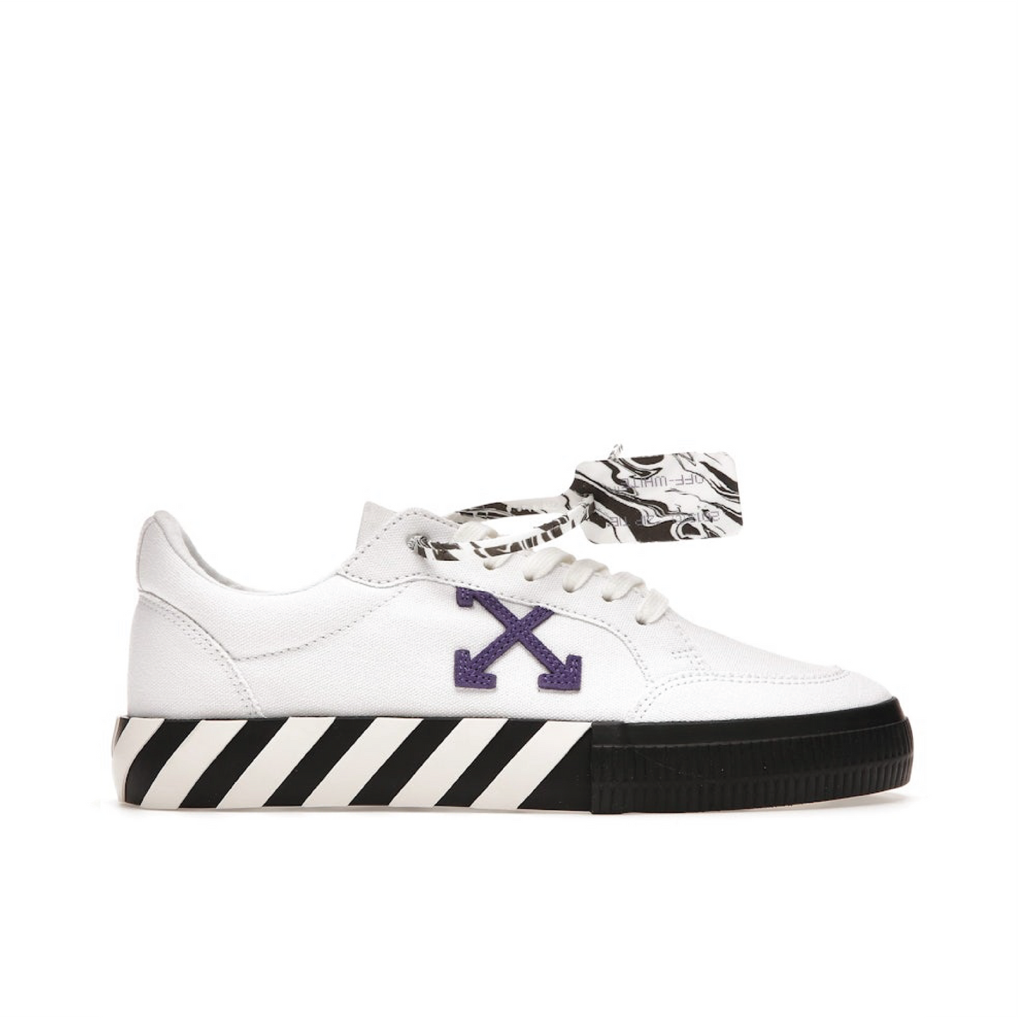 Off-White Vulcanized Low Top Canvas Sneakers White Purple