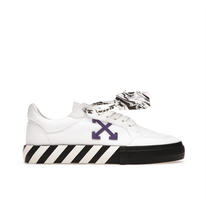 Off-White Vulcanized Low Top Canvas Sneakers White Purple