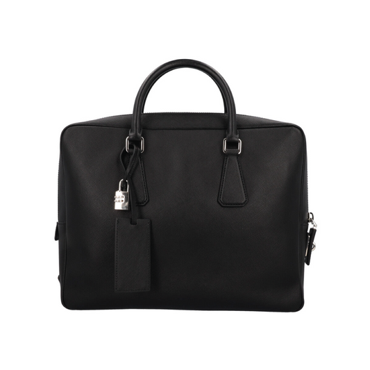Prada Saffiano Briefcase Leather Black