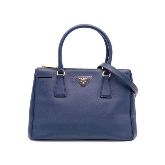 Prada Shopping Saffiano Lux small Galleria Double Zip Satchel bag Bluette