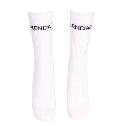 Balenciaga Logo Tennis Socks White