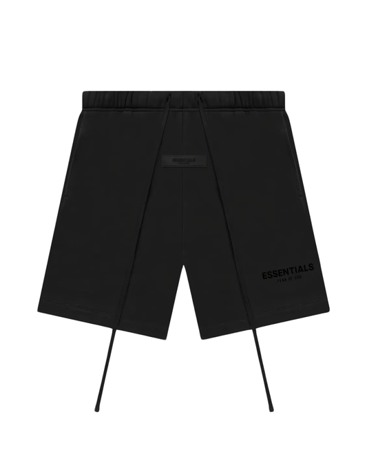 Fear of God Essentials Logo Track Shorts Stretch Limo Black Fear Of God Essentials