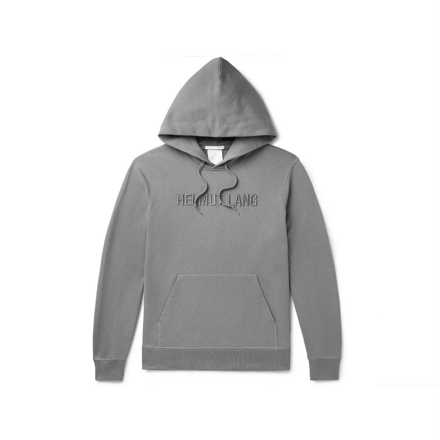 Helmut Lang Embroidered Logo Grey Hoodie Sweatshirt