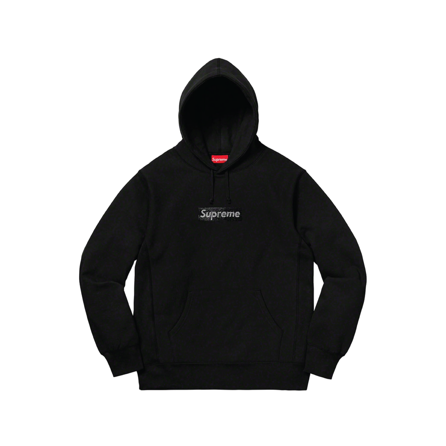 Supreme Swarovski Box Logo Hooded Sweatshirt Black