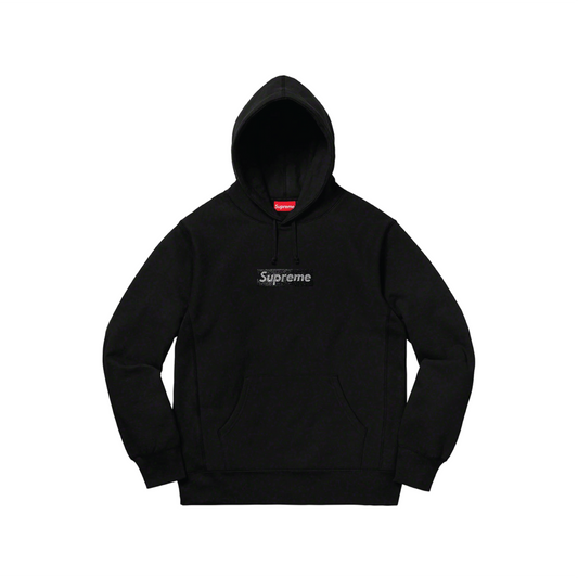 Supreme Swarovski Box Logo Hooded Sweatshirt Black