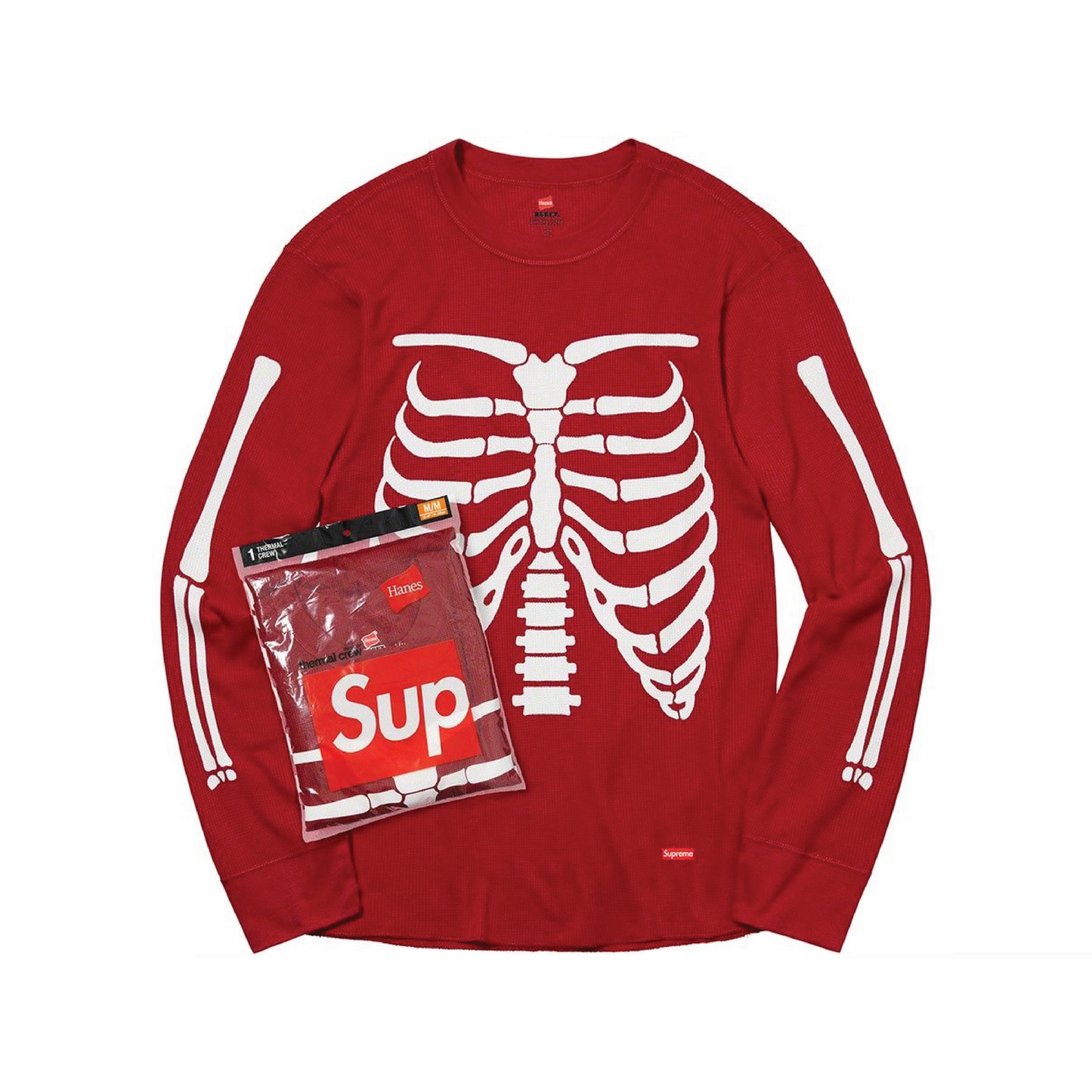 Supreme Hanes Bones Thermal Crew (1 Pack) Red