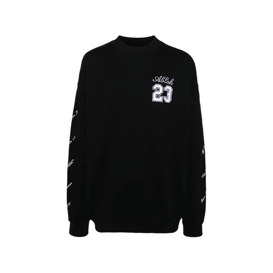 Off White 23 Logo Skate Sweatshirt Black