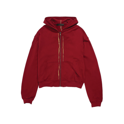 Haider Ackermann Zip Up Hoodie in Red Gold