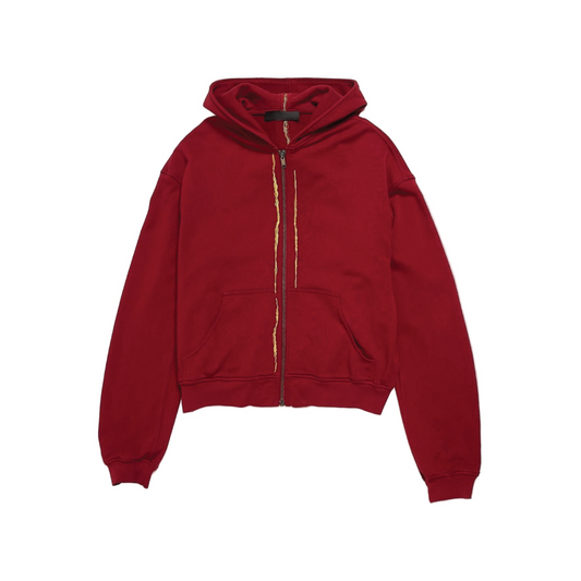 Haider Ackermann Zip Up Hoodie in Red Gold
