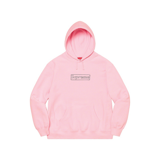 Supreme Kaws Chalk Box Logo Hoodie Light Pink
