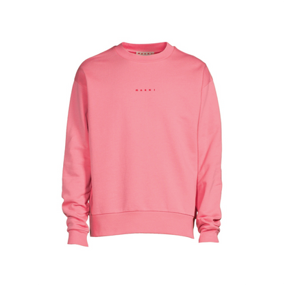 Marni logo organic cotton sweatshirt pink candy