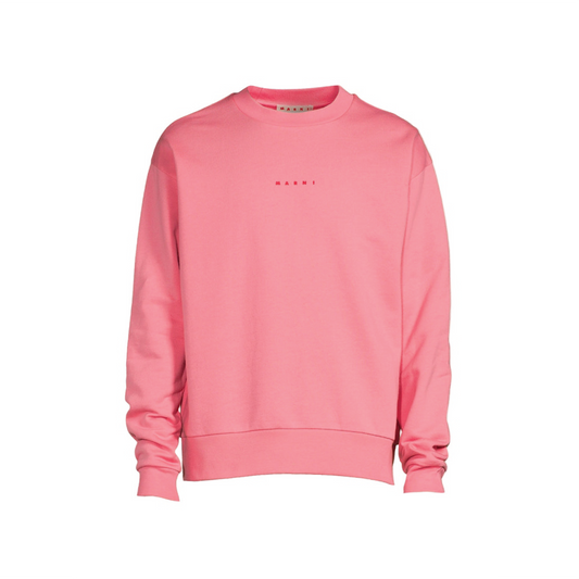 Marni logo organic cotton sweatshirt pink candy