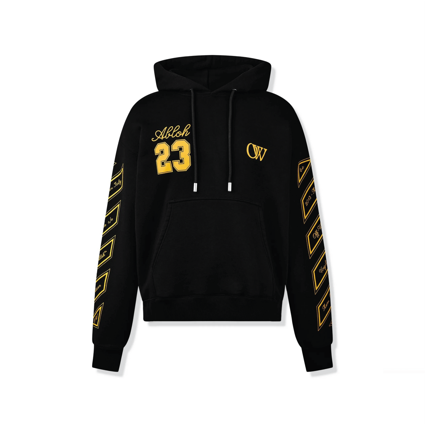 Off White OW 23 Skate Hoodie Black Gold Fusi