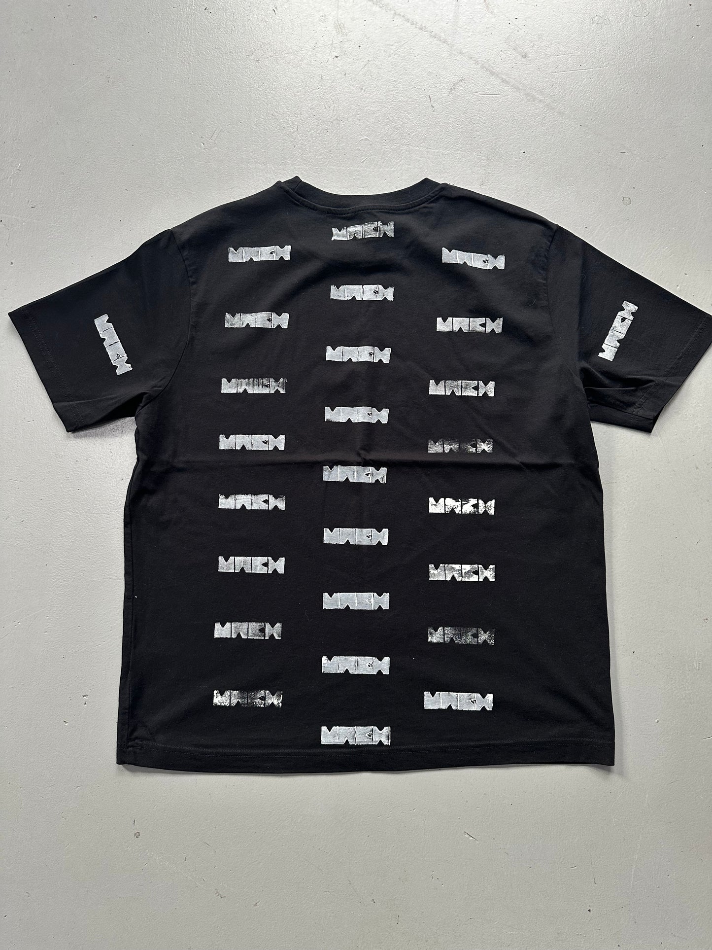 Mach Designs White All Over Print Classic Logo Tshirt Black