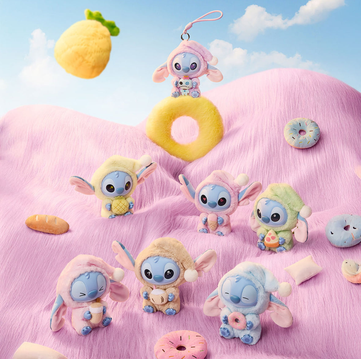 Disney Stitch - Eat Something Before Sleep Series Vinly Plush Dolls, Blind Box