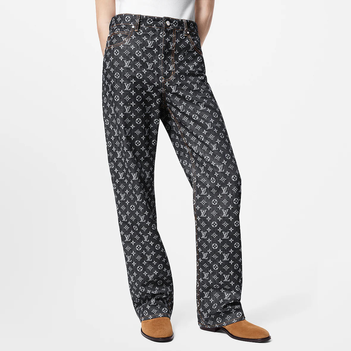 Louis Vuitton Monogram Jacquard Denim Skate Pants