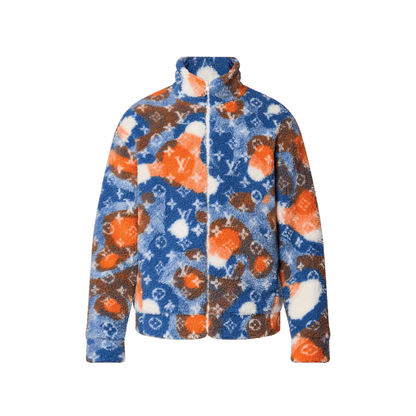 Louis Vuitton Jacquard Camo Fleece Blouson Blue/Orange/White