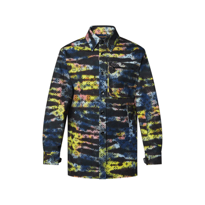 Louis Vuitton Printed Monogram Tie-Dye Denim Shirt Multicolor