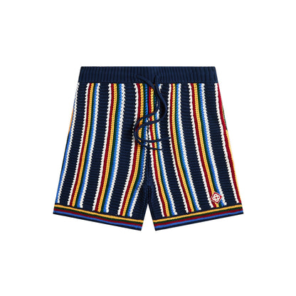 Casablanca Crochet Shorts Navy