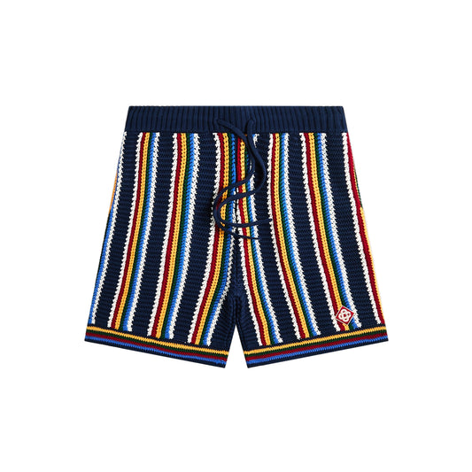 Casablanca Crochet Shorts Navy