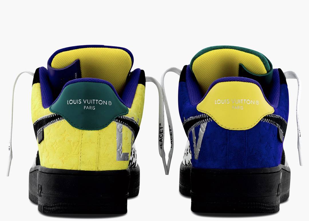 Nike Air Force 1 Low Louis Vuitton By Virgil Abloh Black Metallic Silver Yellow