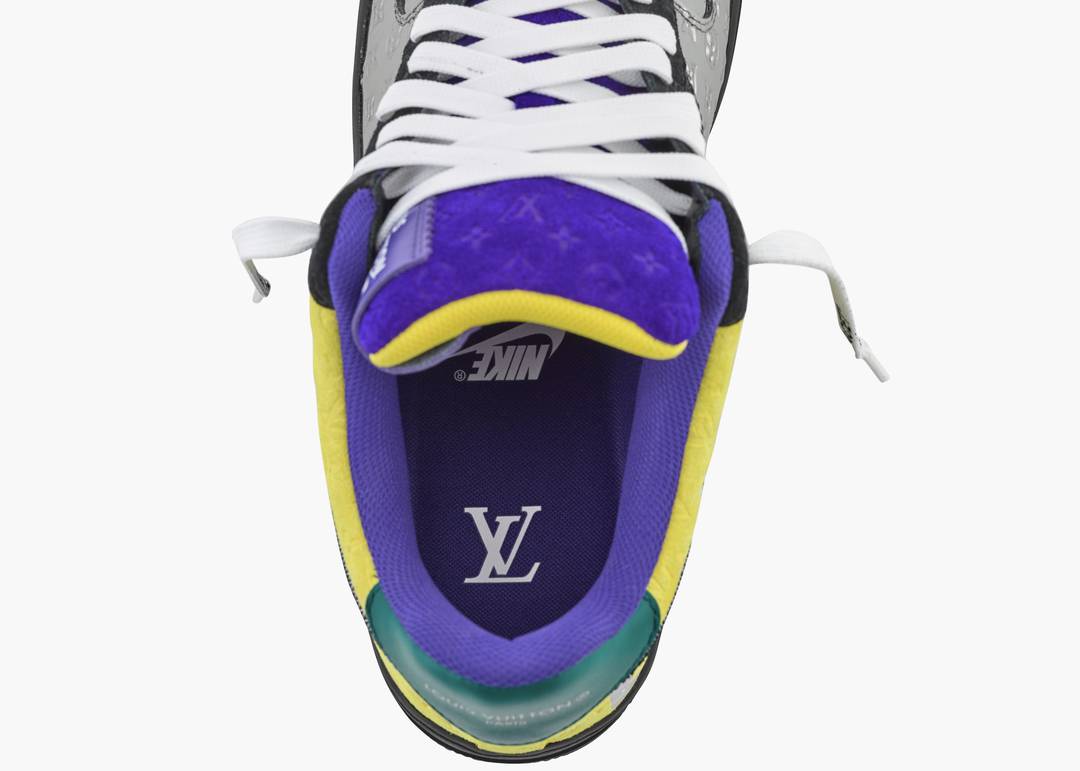 Nike Air Force 1 Low Louis Vuitton By Virgil Abloh Black Metallic Silver Yellow