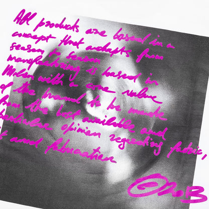 Off White Tornado Type Slim S/S Tee White Fuchia