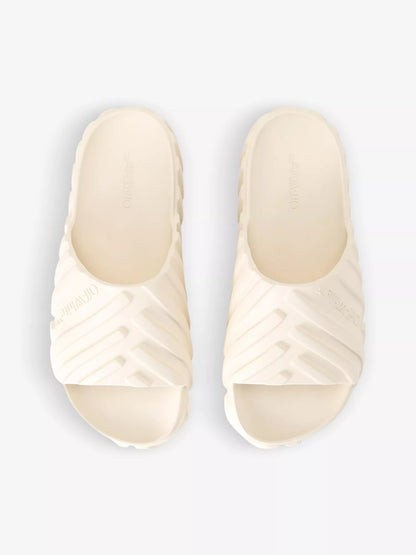 Off White Exploration Angora Rubber Slide Sandals