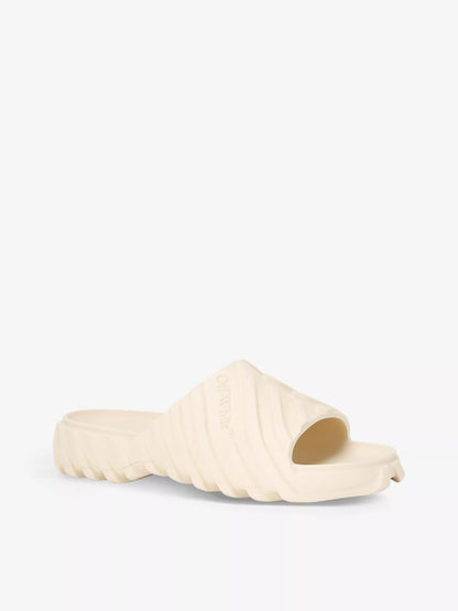 Off White Exploration Angora Rubber Slide Sandals