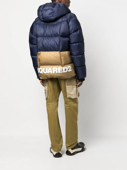 Dsquared2 Nylon Puffer Down Jacket Navy