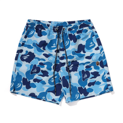 BAPE ABC Camo One Point Relaxed Fit Water Shorts Blue