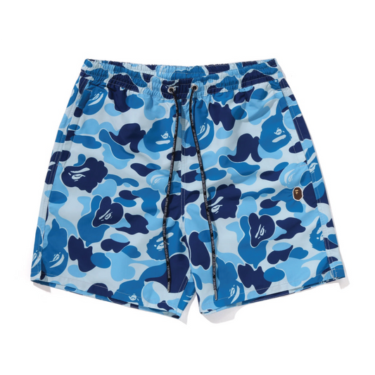 BAPE ABC Camo One Point Relaxed Fit Water Shorts Blue