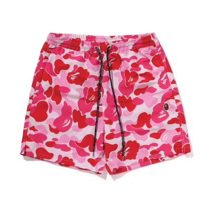 BAPE ABC Camo One Point Relaxed Fit Water Shorts Pink