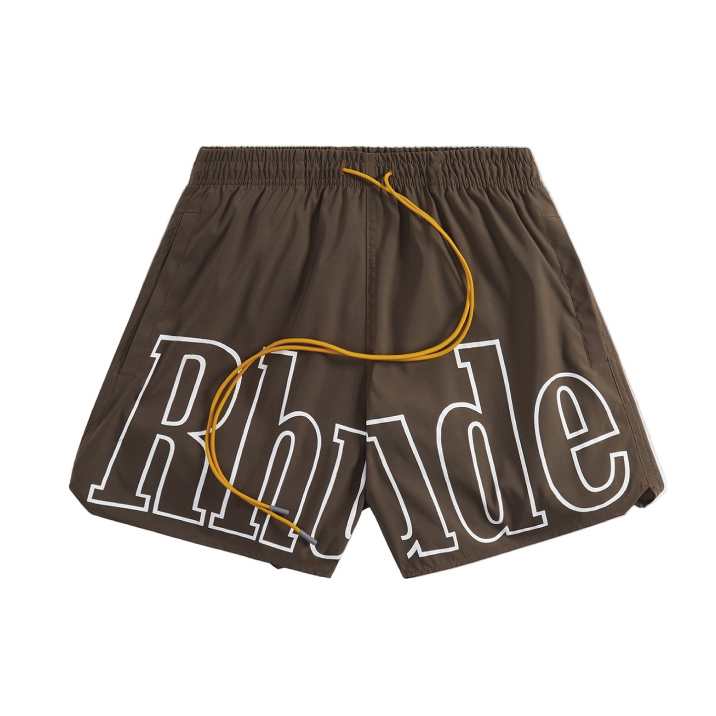 Rhude Printed Swim Shorts Brown
