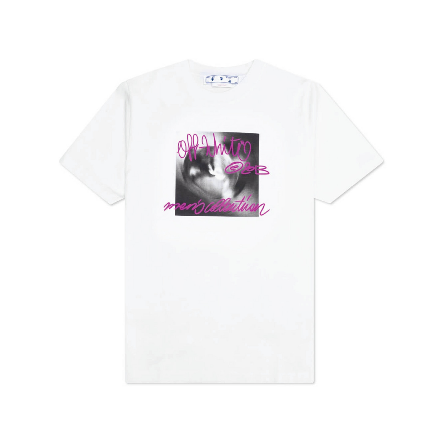 Off White Tornado Type Slim S/S Tee White Fuchia