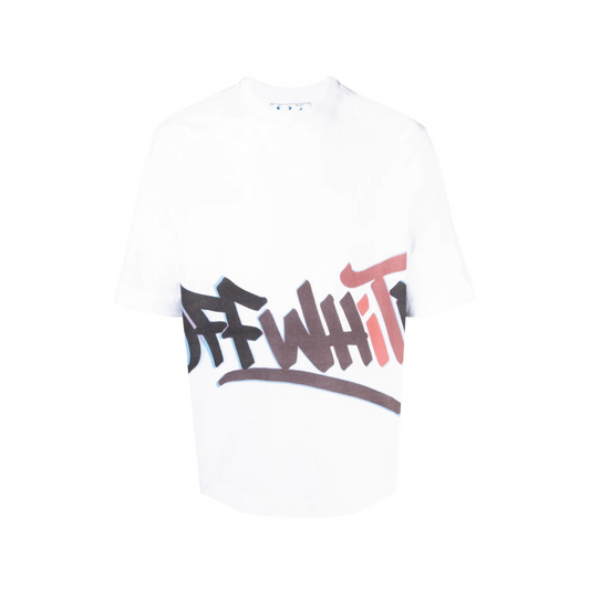 Off White graffiti-logo print T-shirt
