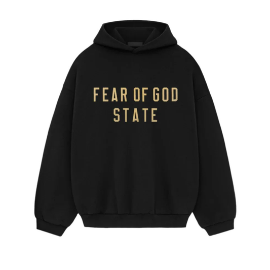 Fear of God Essentials FOG State hoodie jet black (fw24) Fear Of God Essentials