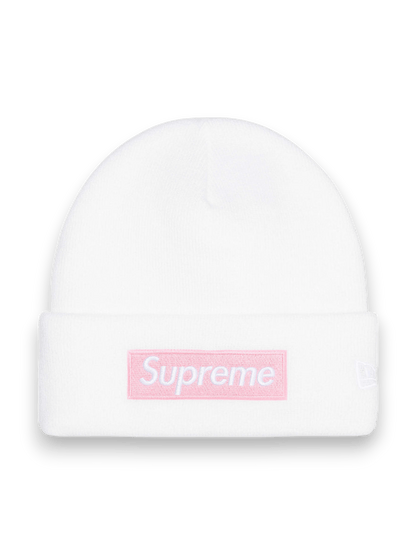 New Era Supreme Box Logo beanie white