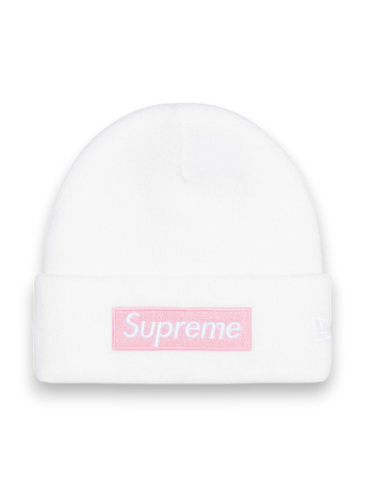 New Era Supreme Box Logo beanie white