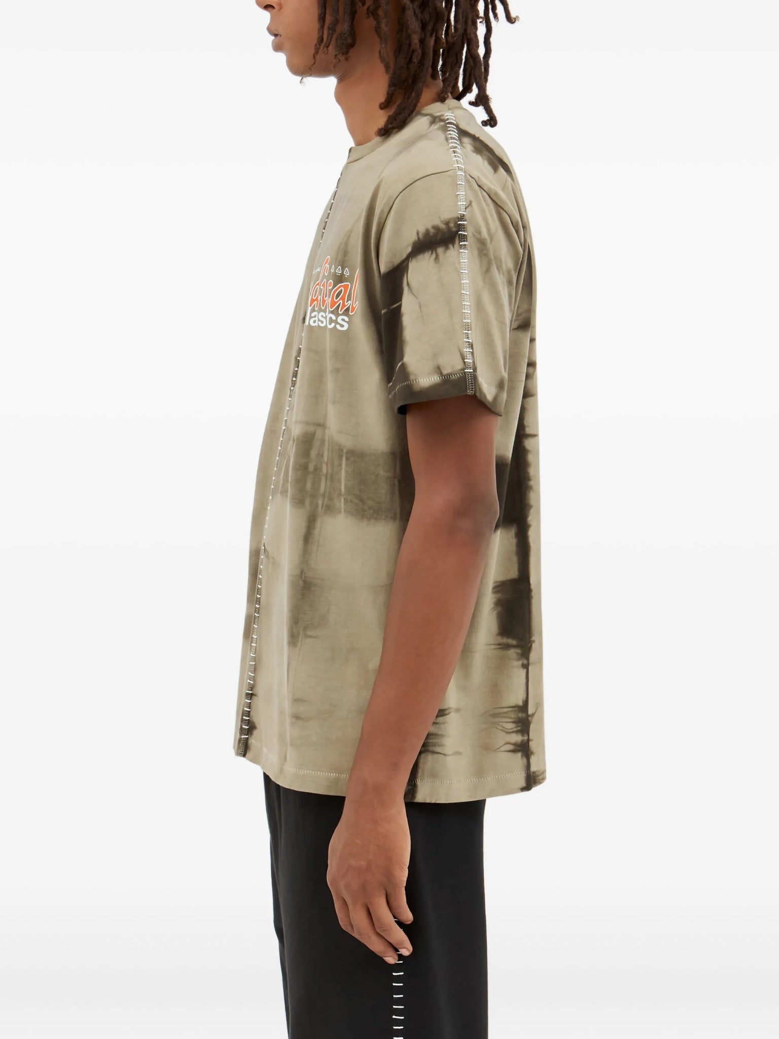 Space Available Tie-dye Panelled T-shirt Beige