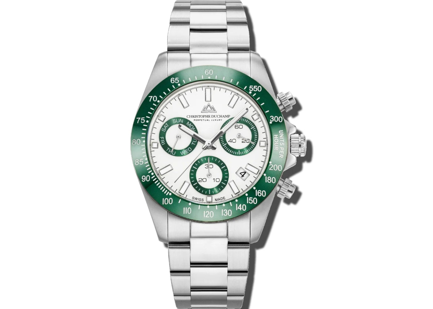 Christophe Duchamp Grand Mont Ceramic - White Dial & 316L Stainless Steel Strap CD7102-02
