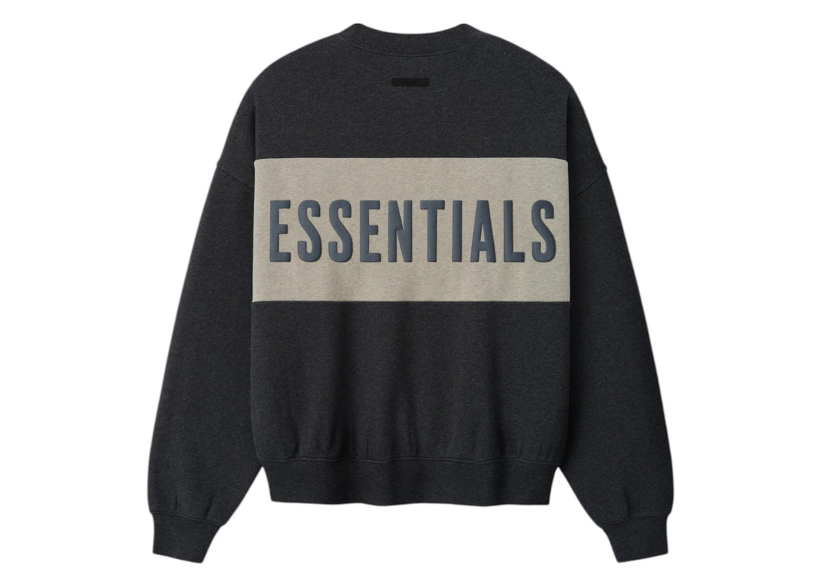 Fear of God Essentials Cropped Relaxed Panelled Crewneck Iron Grey Heather/Seal Heather