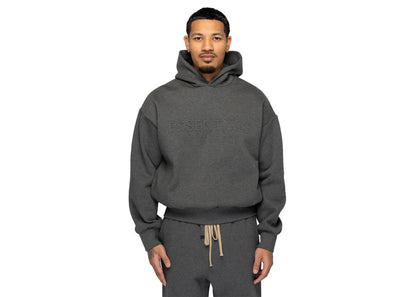 Fear of God Essentials Embossed Essentials Classic Hoodie Charcoal Heather Black
