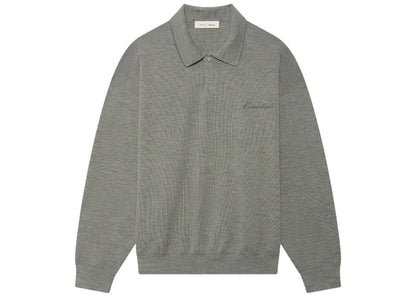 Fear of God Essentials Signature 90's Knit Polo Concrete Heather