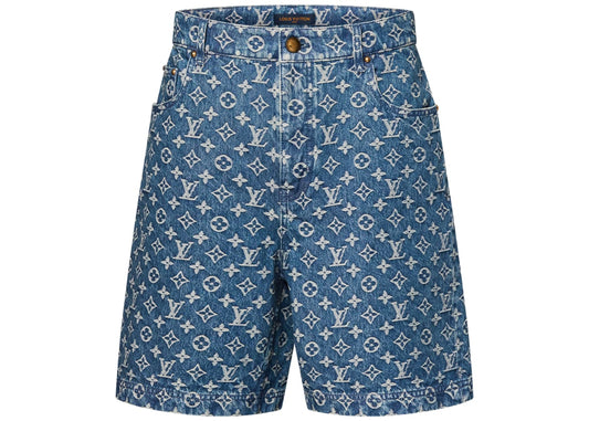 Louis Vuitton Monogram Denim Shorts Blue