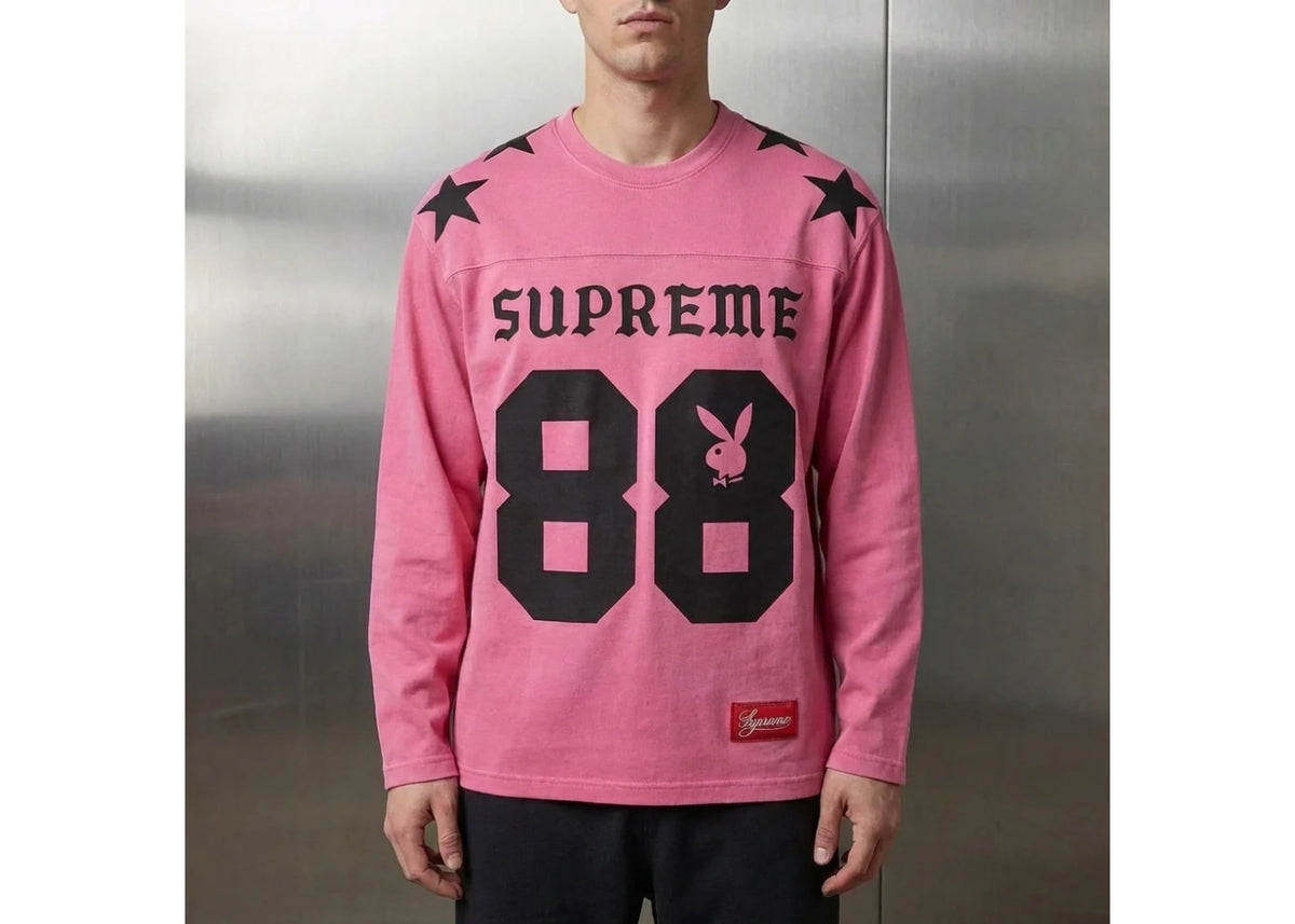 Supreme Playboy L/S Long Sleeve Football Top Tee Pink